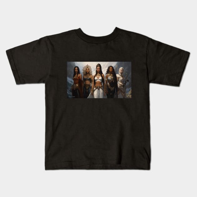 The Goddesses Kids T-Shirt by The World of Oso Dubu